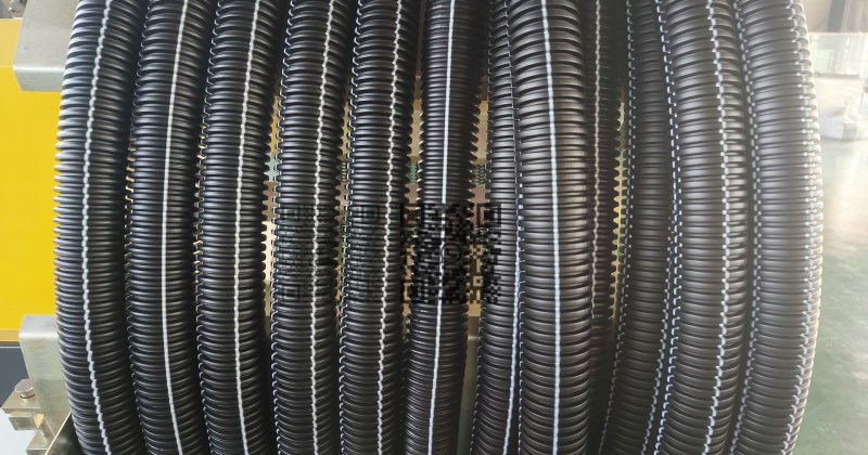 HDPE double wall corrugated pipe machine with color marking line
