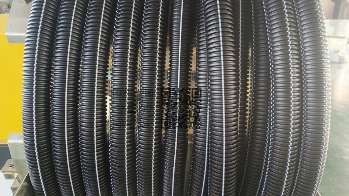 HDPE double wall corrugated pipe machine with color marking line