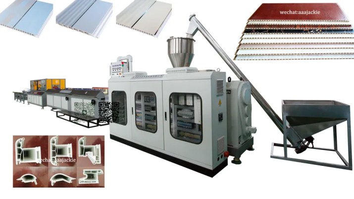 Machine d'extrusion de profilés en PVC